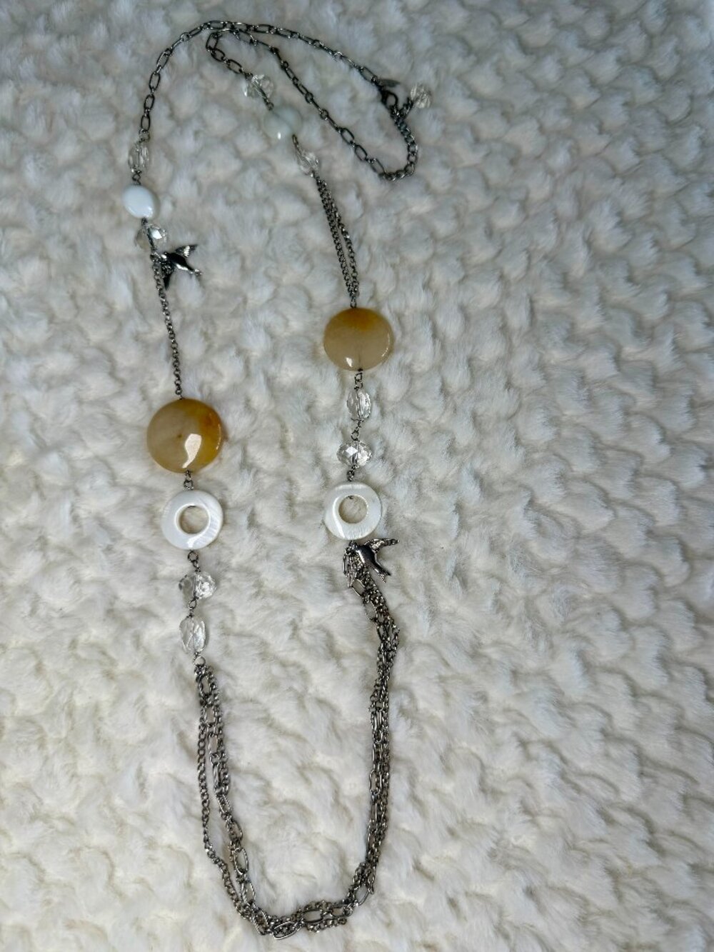 Vintage Alexa's Angels Silver Tone Citrine Necklace